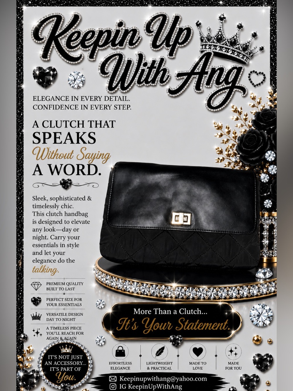 Black Clutch Handbag